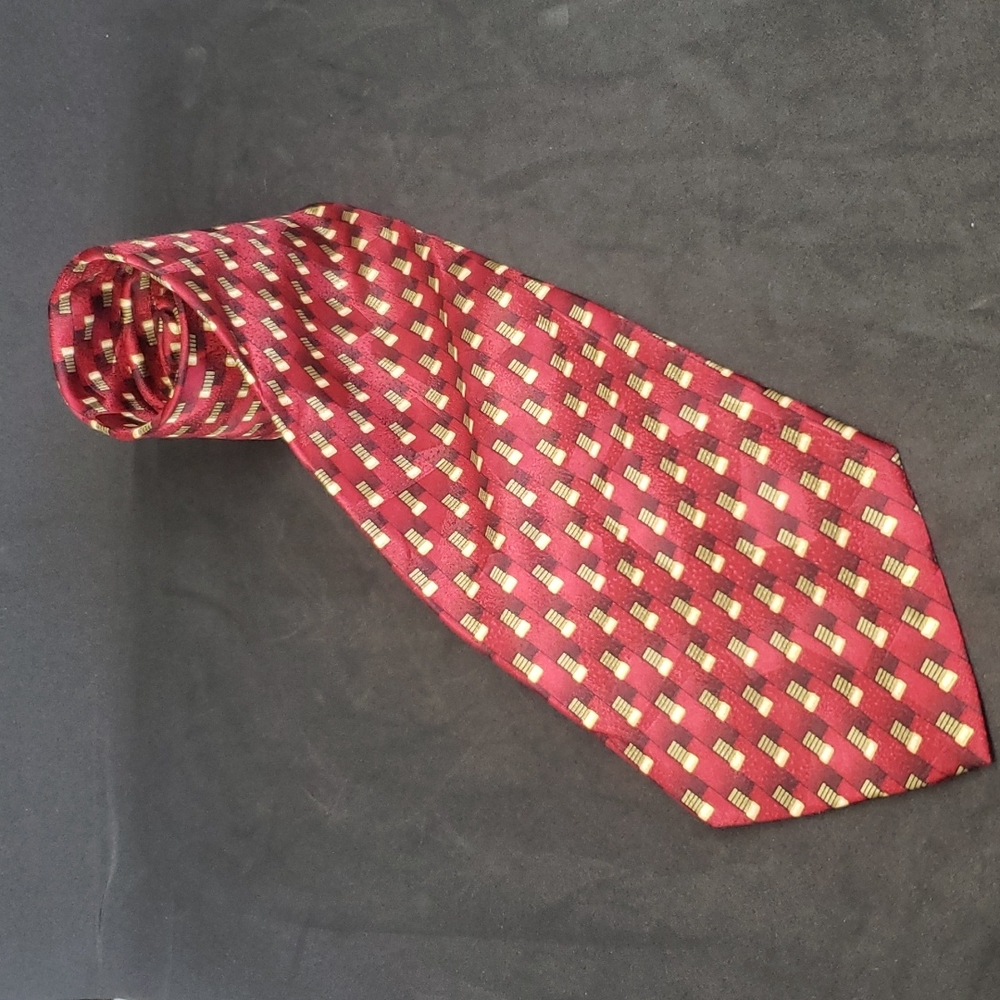 Facets silk geometric tie